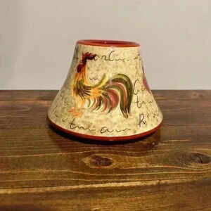 Yankee Candle Rustic Rooster Holder with Red and Cream Accents